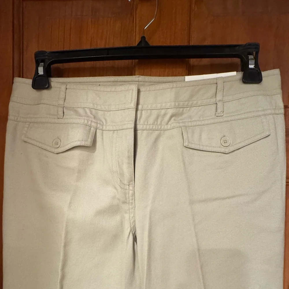 Ann Taylor Loft Flare-Leg Pants in Khaki - Picture 2 of 6